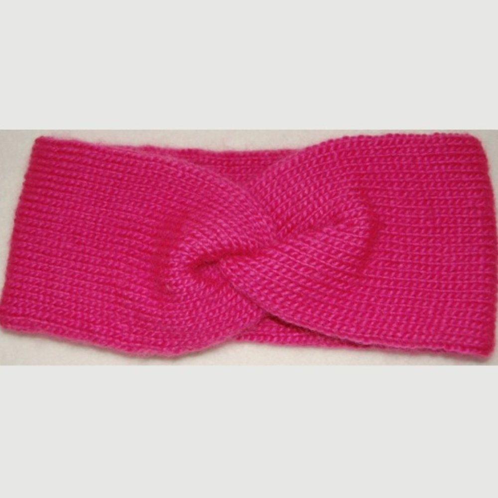NEW Handmade Hot Pink Twist Headband, Double-Layer